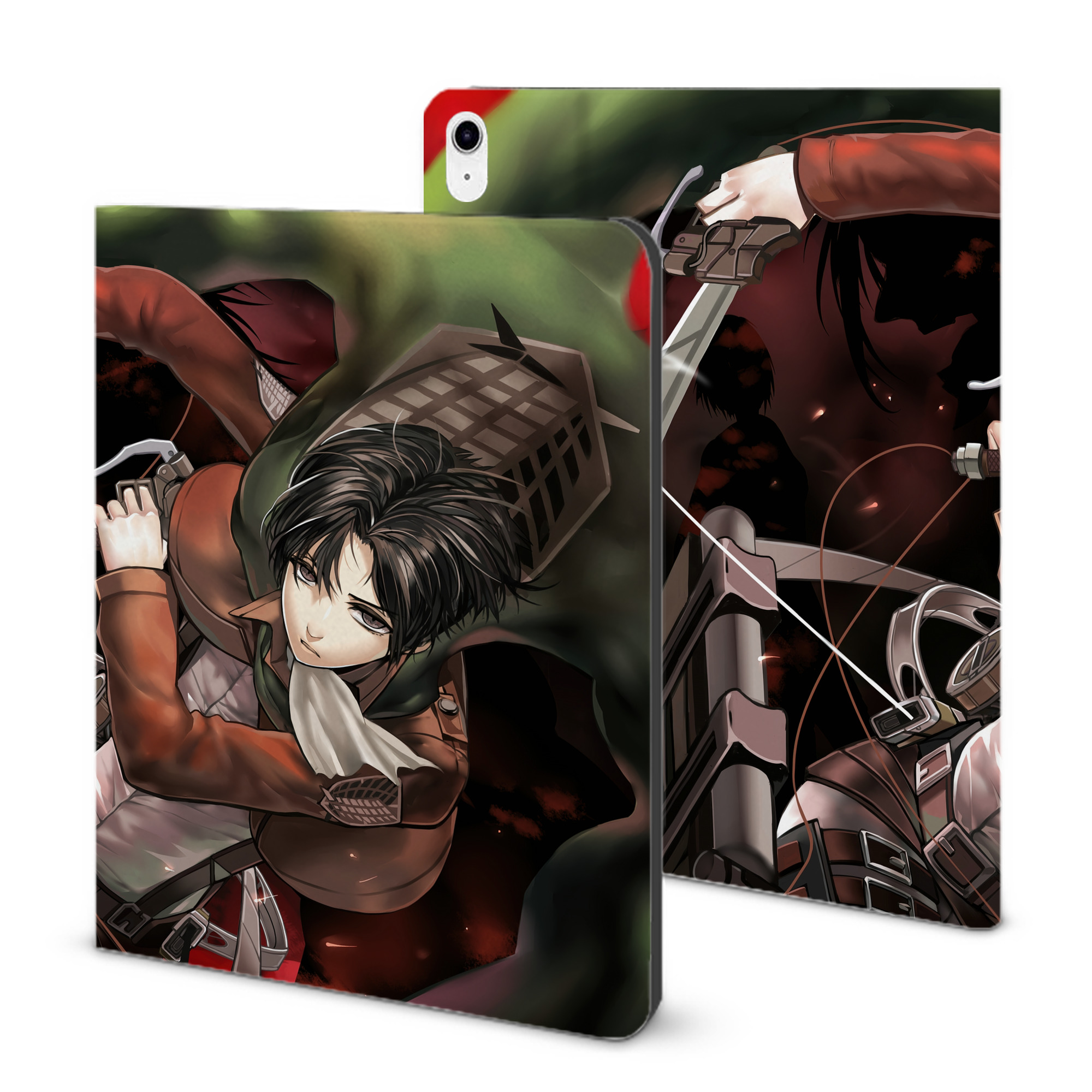 （画像用） 進撃の巨人 Attack on Titan IPad ケース ブック型 PUレザー TPU 耐衝撃 軽量 薄型 ペン収納なし 全面保護 IPad 各モデル対応